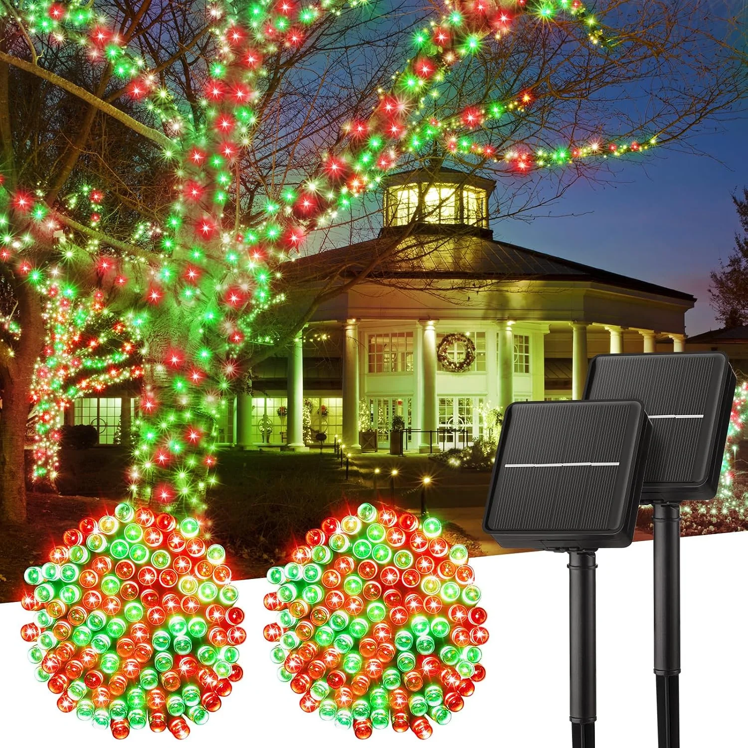 Minetom Solar Halloween Lights Outdoor, Red and Green, 40 FT 2Pack, photo 8