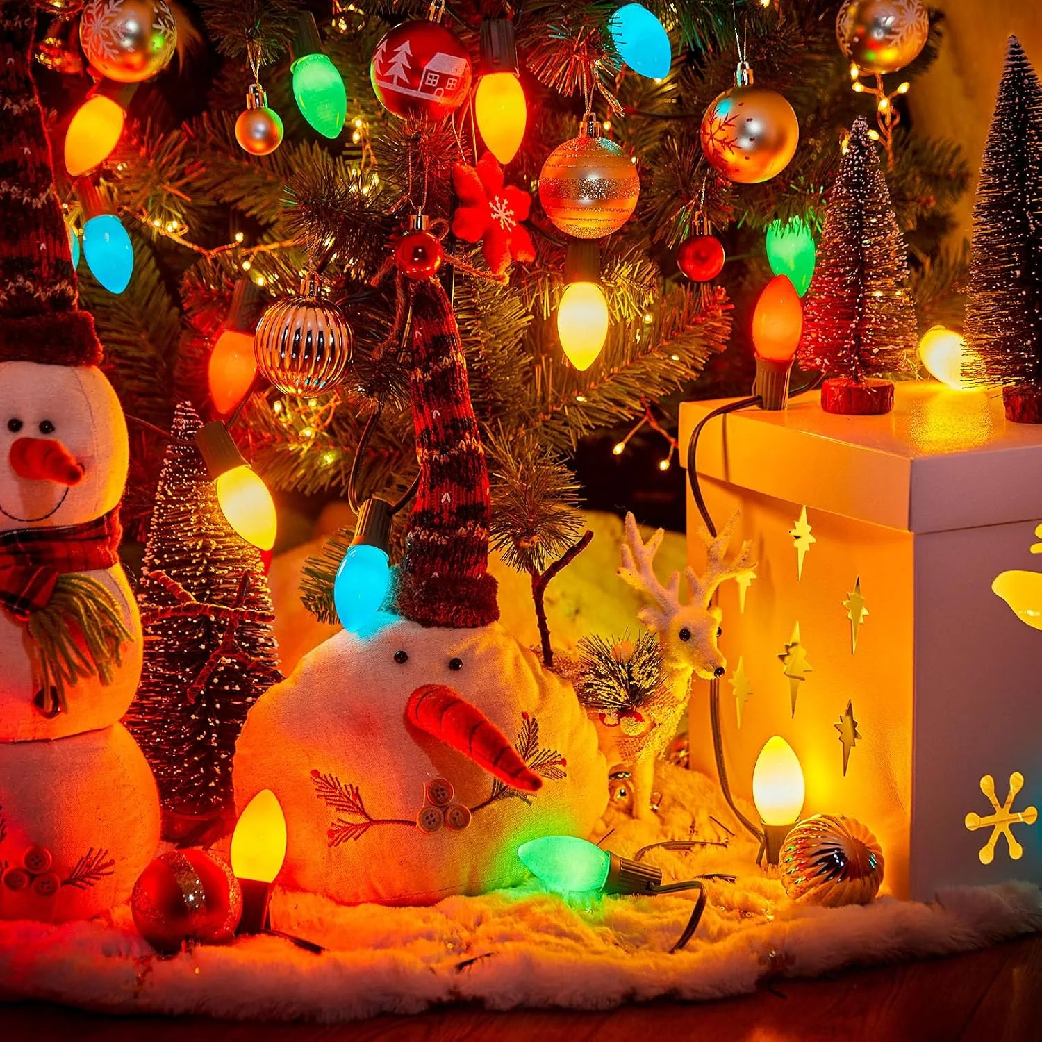 Minetom 50 Pack Multicolor C9 LED Christmas Light Bulbs, photo 3