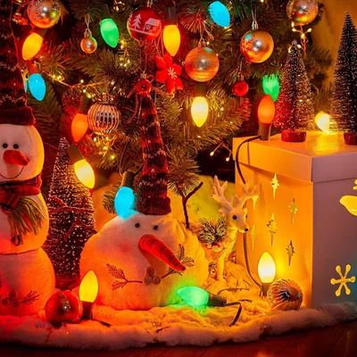 Minetom 50 Pack Multicolor C9 LED Christmas Light Bulbs, thumbnail 3