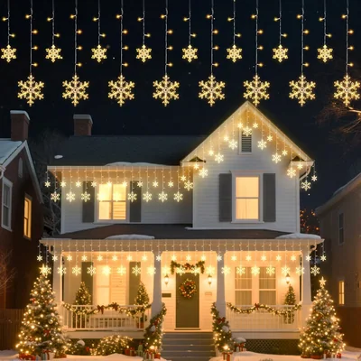 Minetom Christmas Snowflake Icicle Lights, thumbnail 4