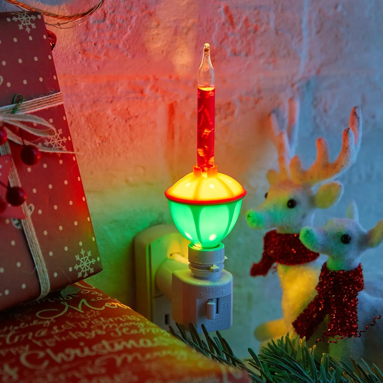 Minetom 2 Pack Bubble Night Light with 1 Classic Swivel Plug, photo 2