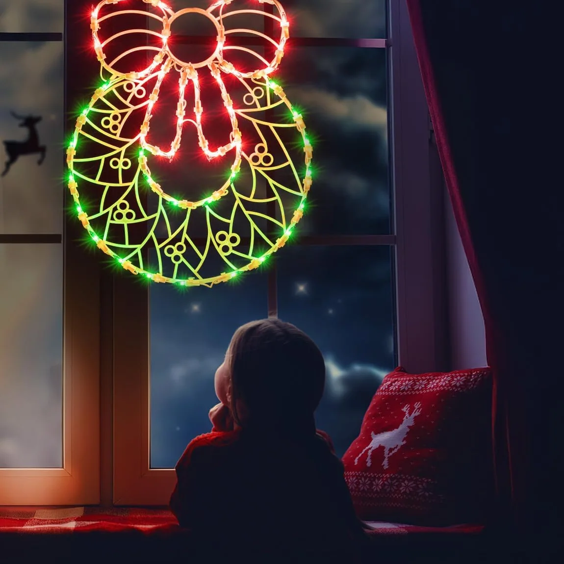 Minetom Christmas Window Silhouette Light Decoration, photo 2