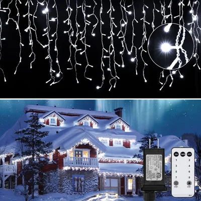 Minetom 100Ft Icicle Lights for Outside, thumbnail 1