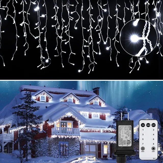 Minetom 100Ft Icicle Lights for Outside