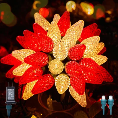 Minetom C9 LED Christmas Lights Outdoor Timer 8 Modes 100 Lights Blue Pure, thumbnail 6