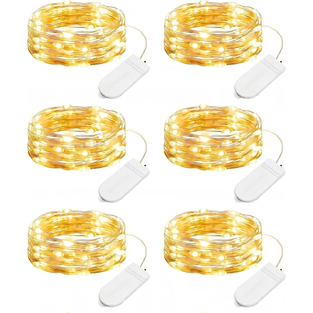 Minetom 6 Pack Battery Operated LED Fairy Lights for Christmas Decor