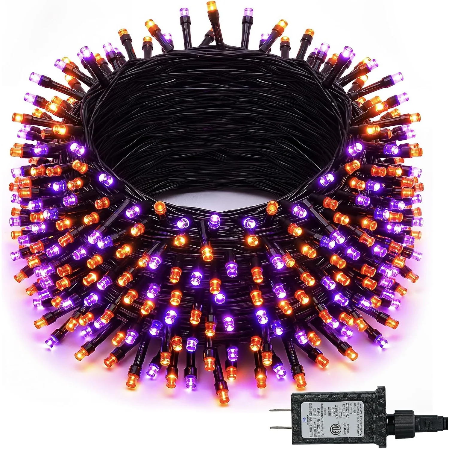 Minetom 200 LED Halloween String Lights 66FT Outdoor Halloween Lights, Purple & Orange, 200 LED, photo 1