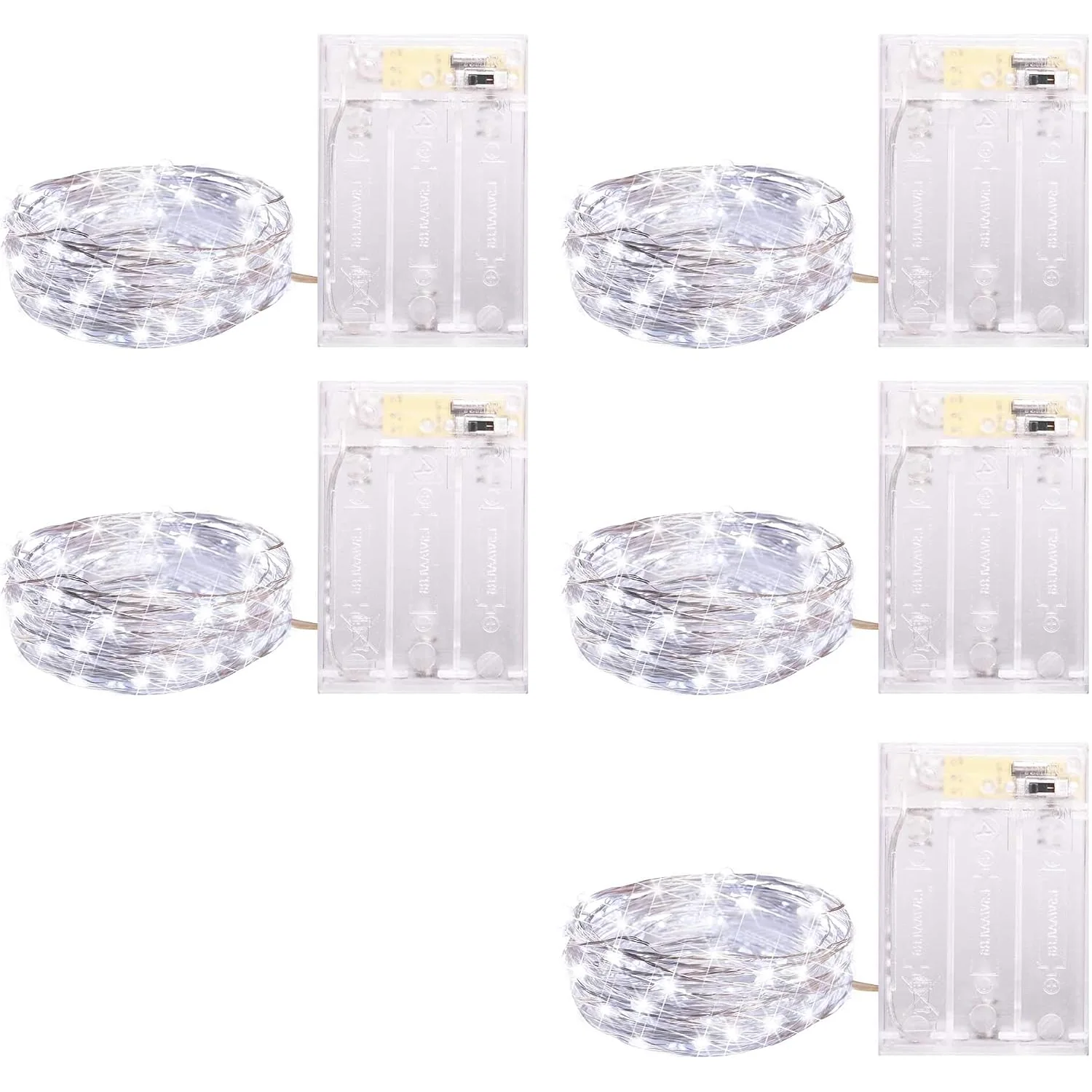 Minetom 5 Pack Fairy Lights Battery Operated, White, 5 Pack, photo 7