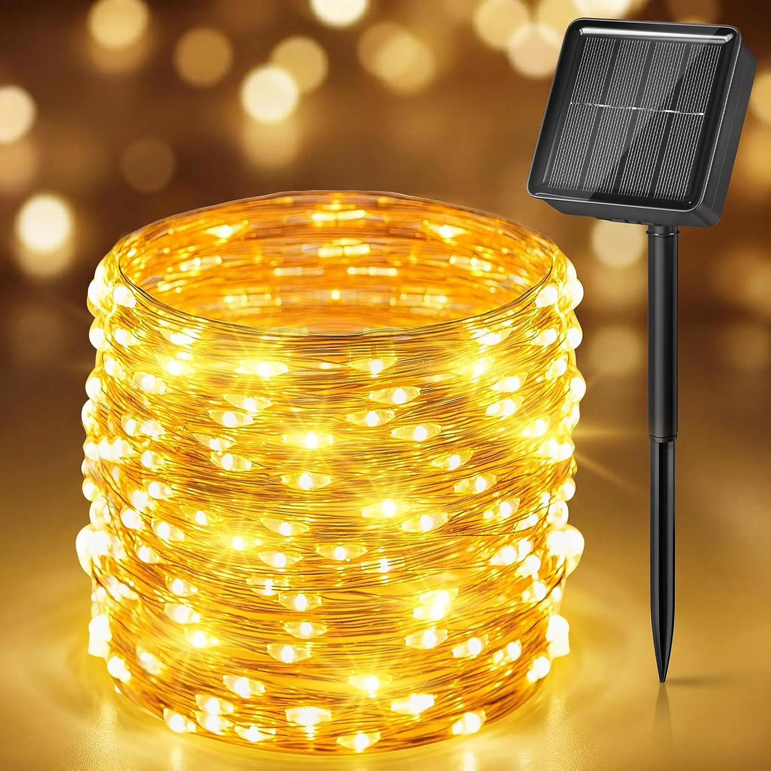Minetom Solar String Lights for Outside, Warm White, 1 Pack, photo 2