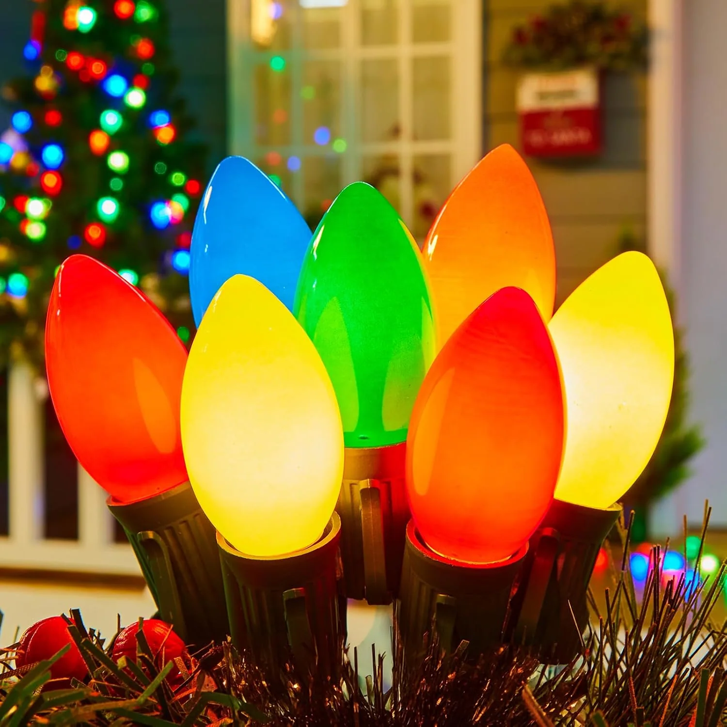 Minetom C9 Outdoor Christmas Lights, Multicolor, 50FT 50LED Green Wire, photo 6