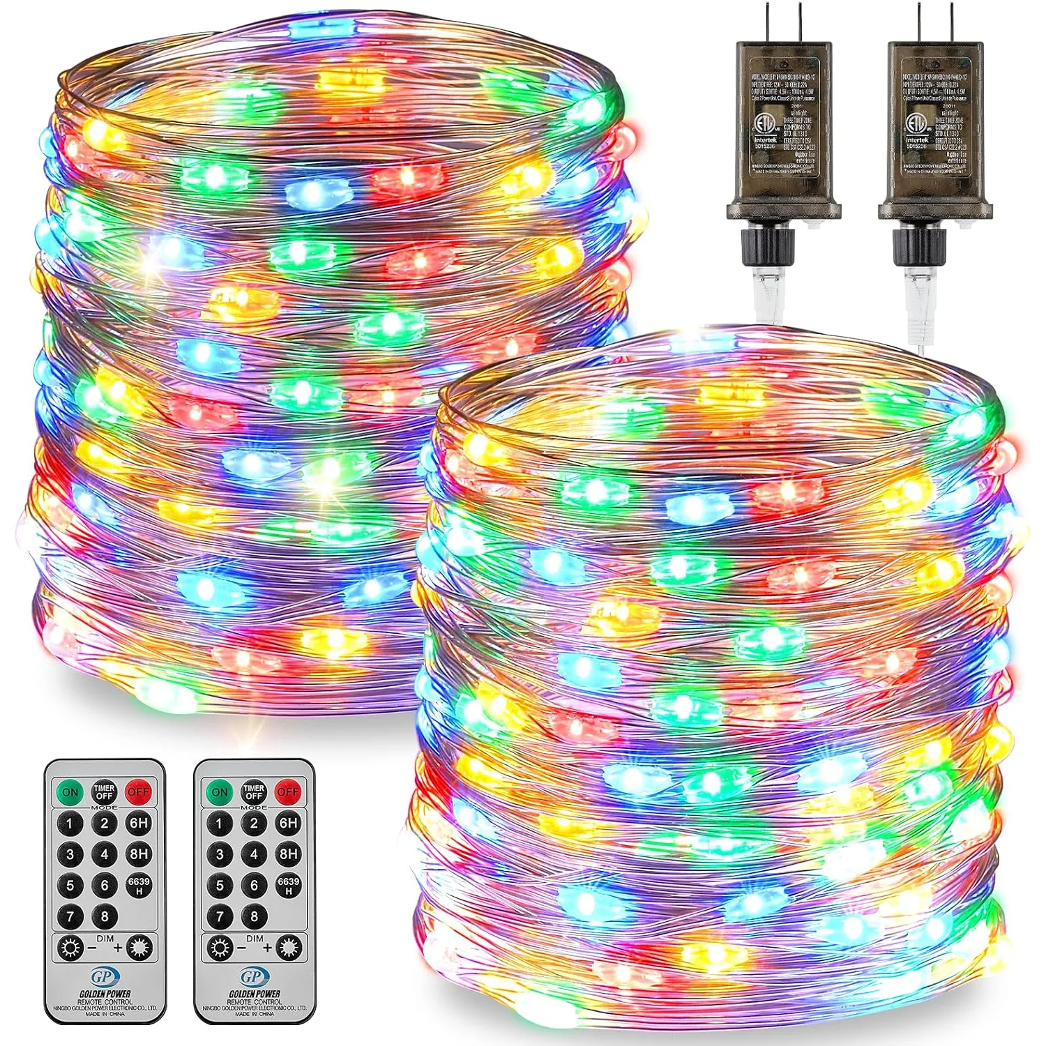 Minetom 66FT 200 LED Fairy Lights Plug in with Remote, Multicolor, 2Pack - 200 LEDs, photo 5