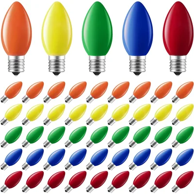 Minetom 50 Pack Multicolor C9 LED Christmas Light Bulbs, thumbnail 1