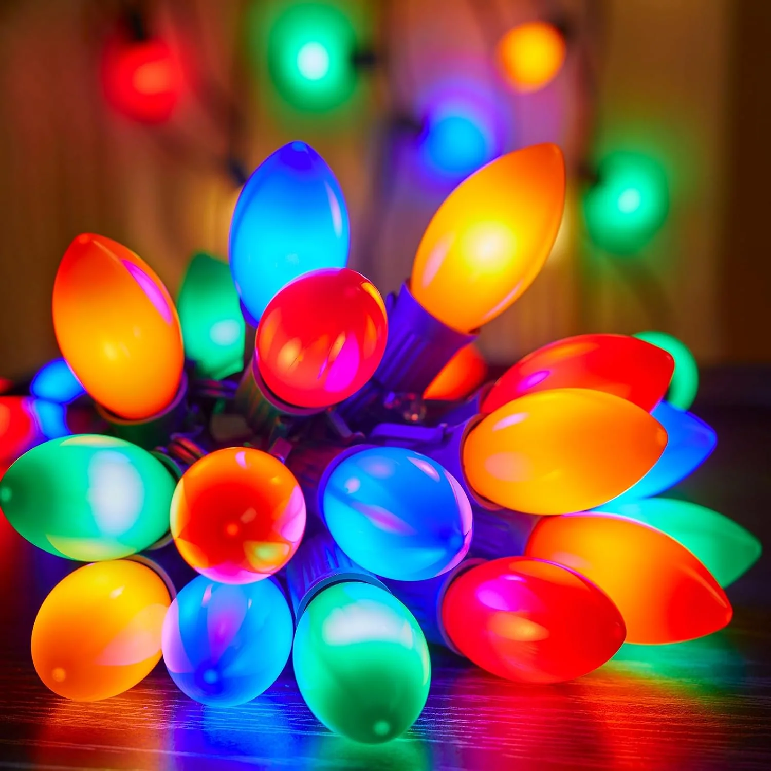 Minetom Vintage C9 LED Christmas Lights Outdoor, Multicolor, 50FT, photo 3