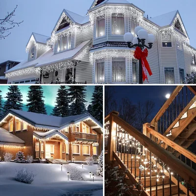 Minetom 100Ft Icicle Lights for Outside, thumbnail 2