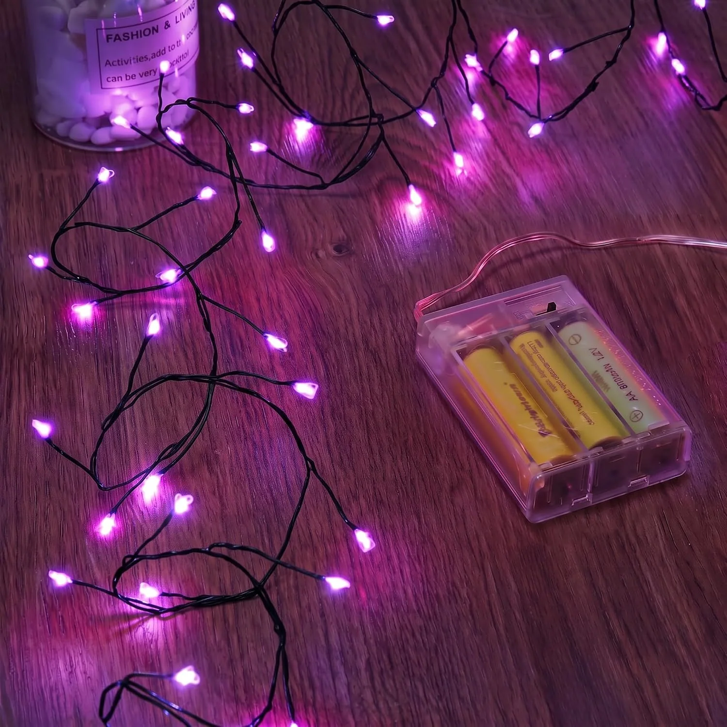 Minetom Fairy Lights Battery Operated, Twinkle String Lights 5ft 60LED, Purple, 1 Pack, photo 11