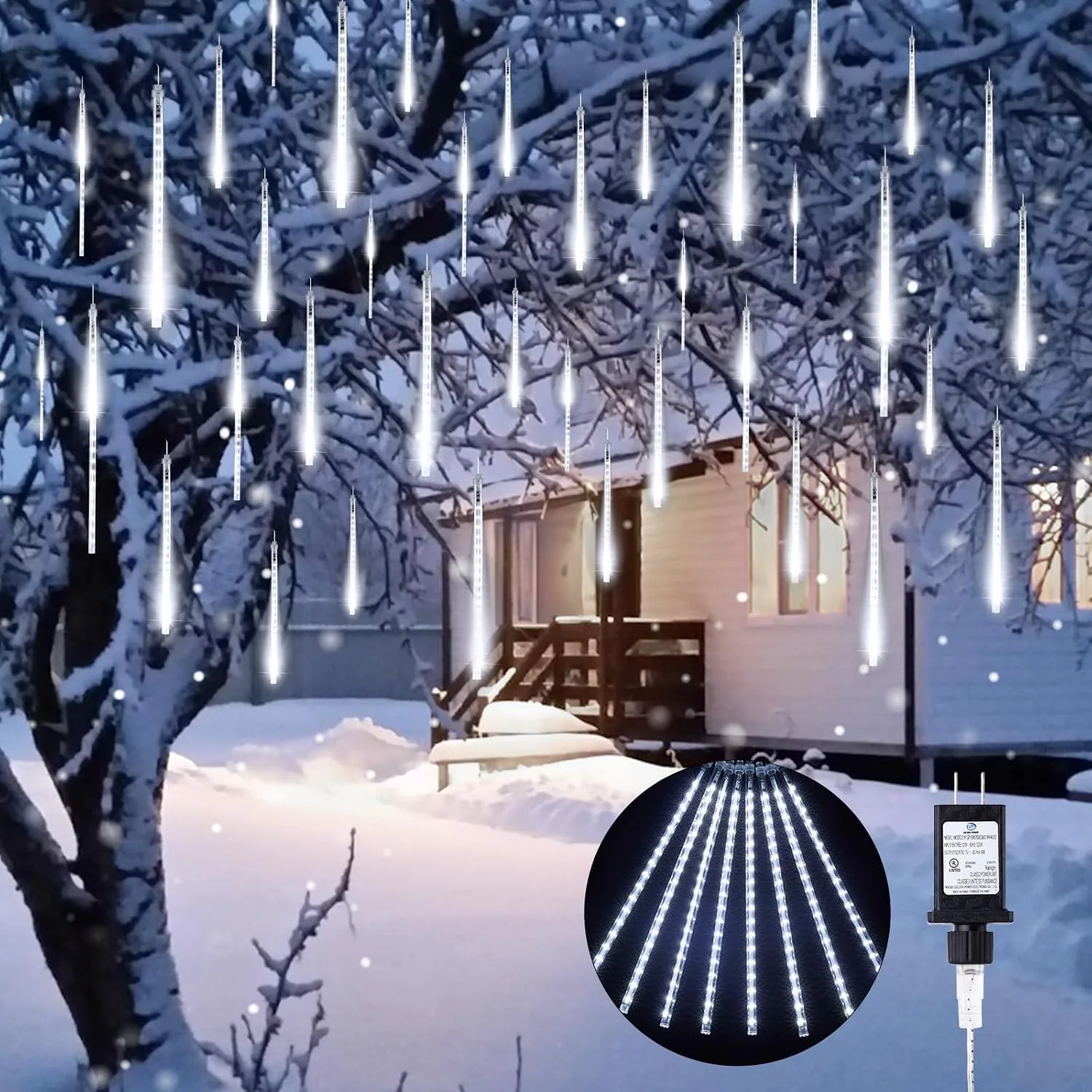 Minetom Meteor Shower Lights Outdoor, White, 864 LED, photo 4
