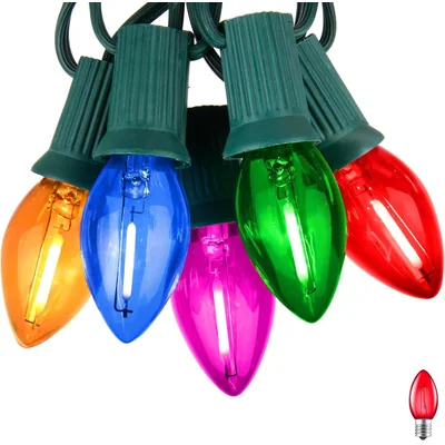 Minetom 50FT C7 LED Vintage Christmas Lights Outdoor with 52 Bulbs, thumbnail 4