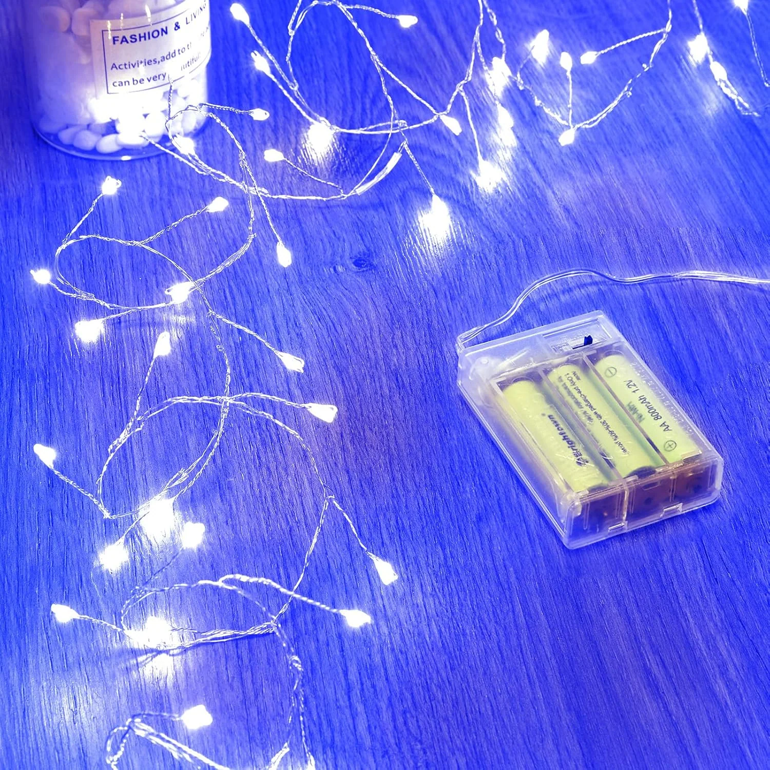 Minetom Fairy Lights Battery Operated, Twinkle String Lights 5ft 60LED, Blue, 1 Pack, photo 7