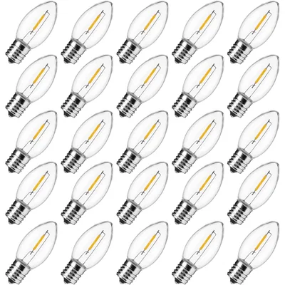 Minetom 25 Pack C9 LED Christmas Light Bulbs, Colored Plastic C9 Shatterproof LED Bulbs, thumbnail 7