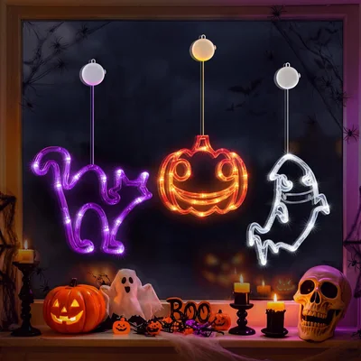 Minetom 3 Pack Halloween Windows Lights, thumbnail 4