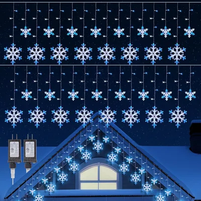 Minetom Christmas Snowflake Icicle Lights, thumbnail 7