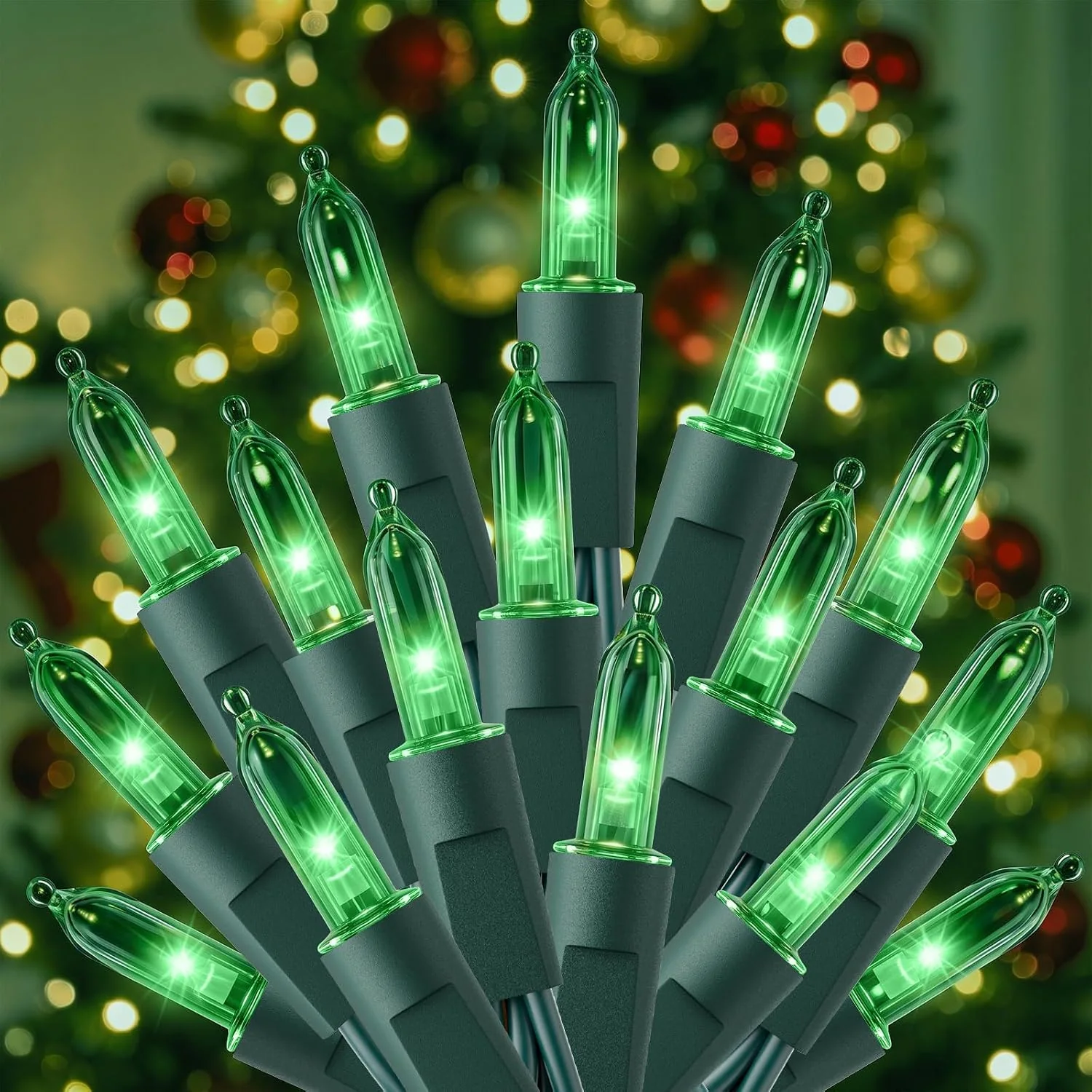 Minetom LED Christmas Lights Indoor Outdoor, Green, 33 ft, photo 7