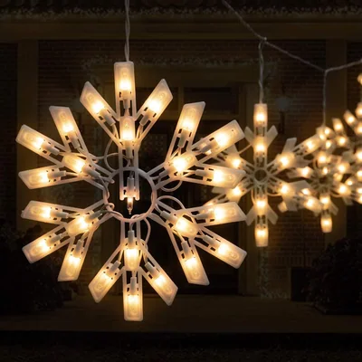 Minetom Snowflake Christmas String Lights with 9 Drops, thumbnail 3