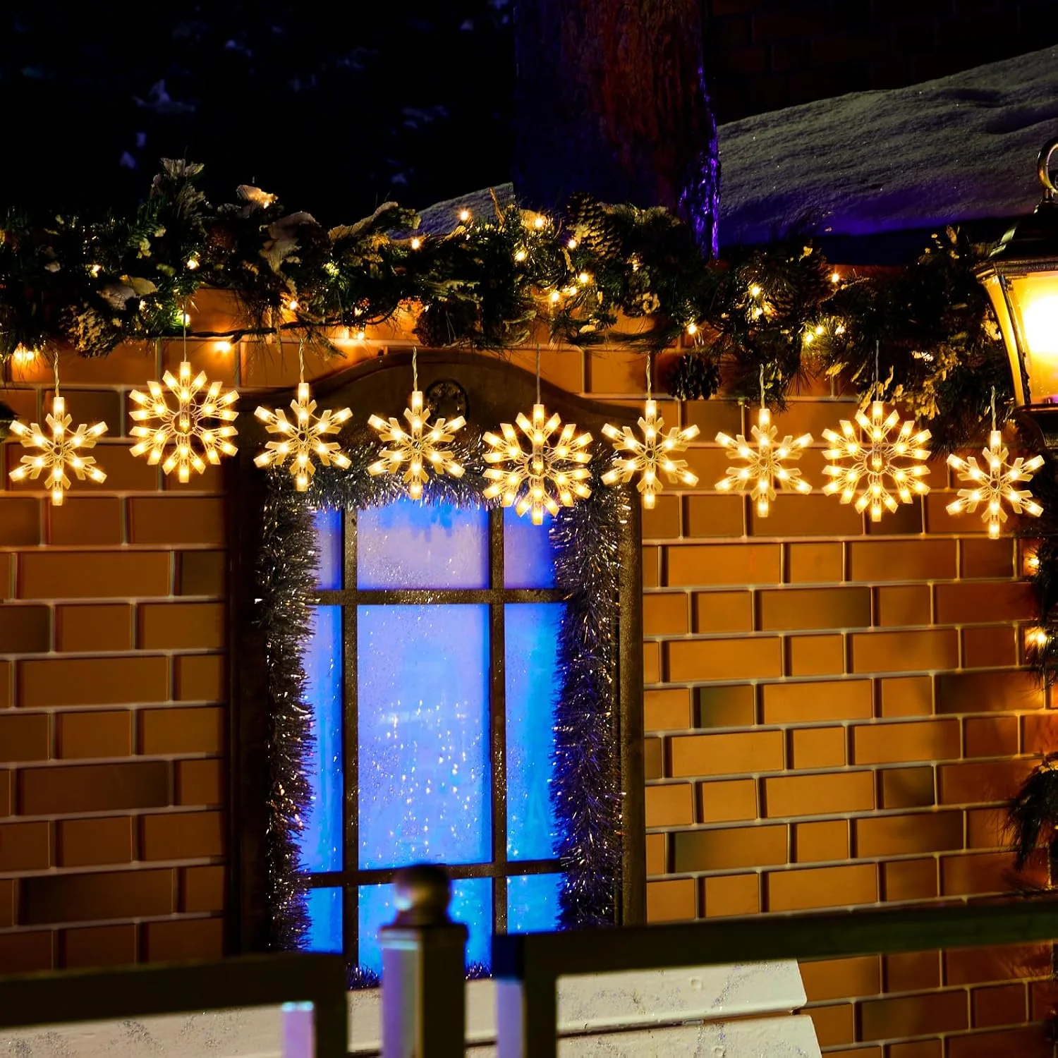 Minetom Snowflake Christmas String Lights with 9 Drops, photo 2