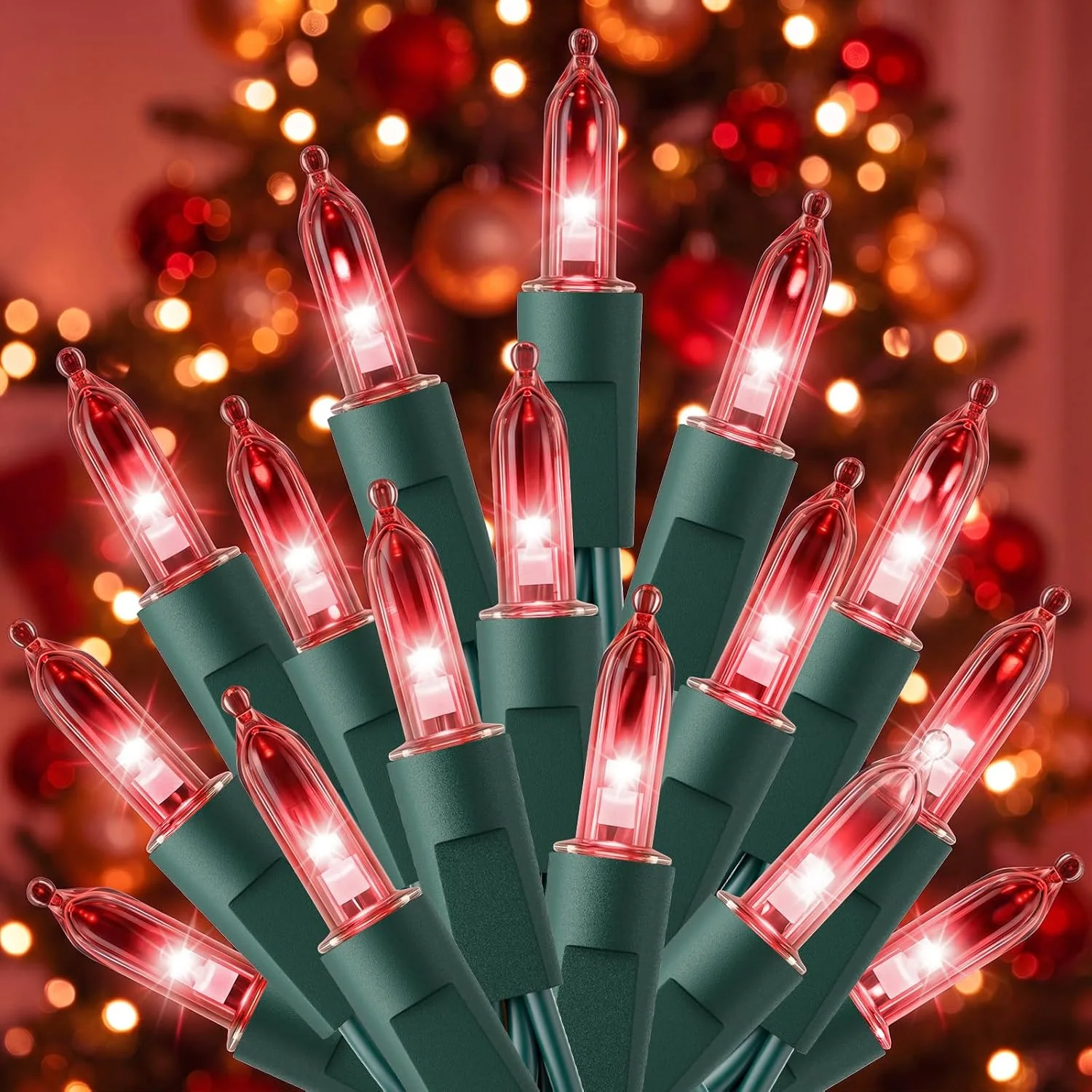Minetom LED Christmas Lights Indoor Outdoor, Red, 33 ft, photo 11