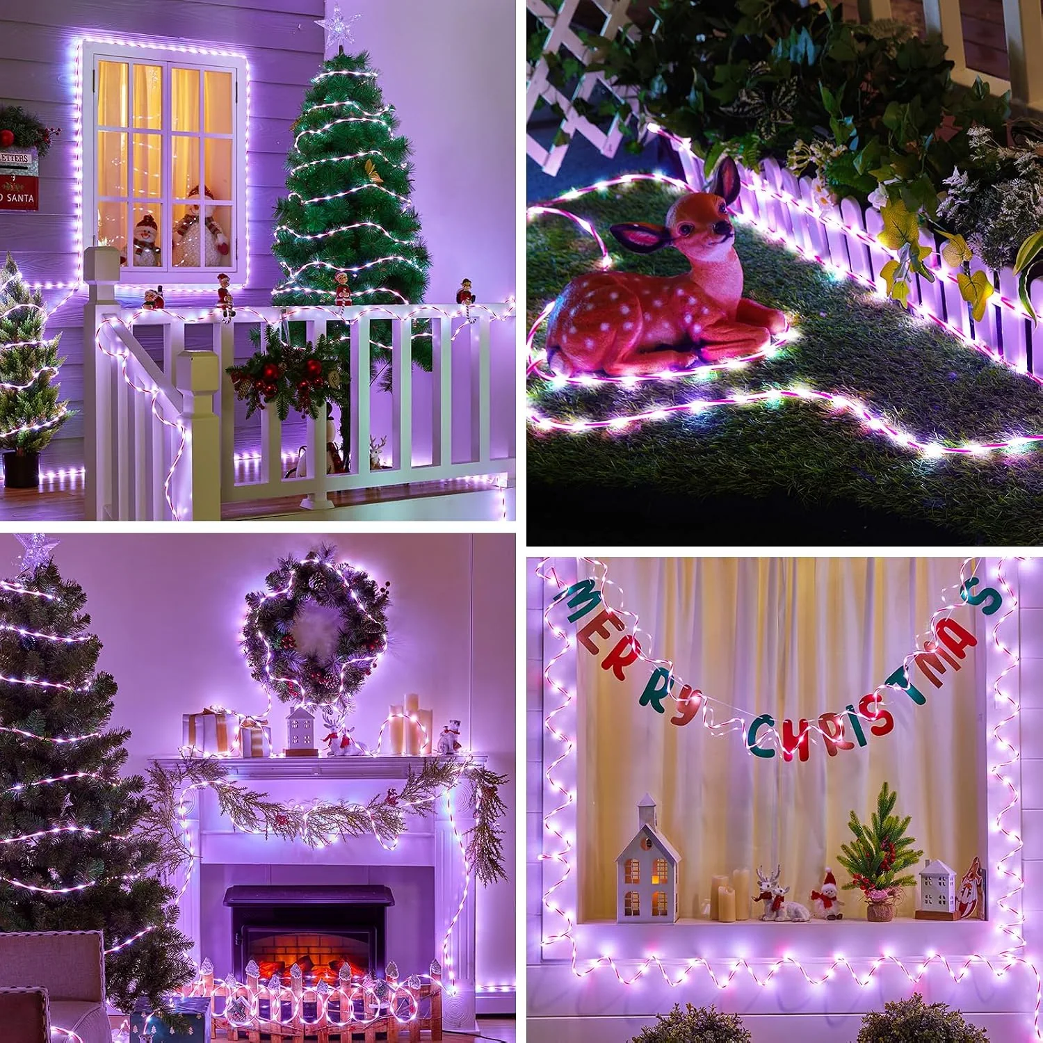 Minetom Christmas Lights Outdoor, 66FT 400 LED Candy Cane Rope Light Outdoor, photo 2
