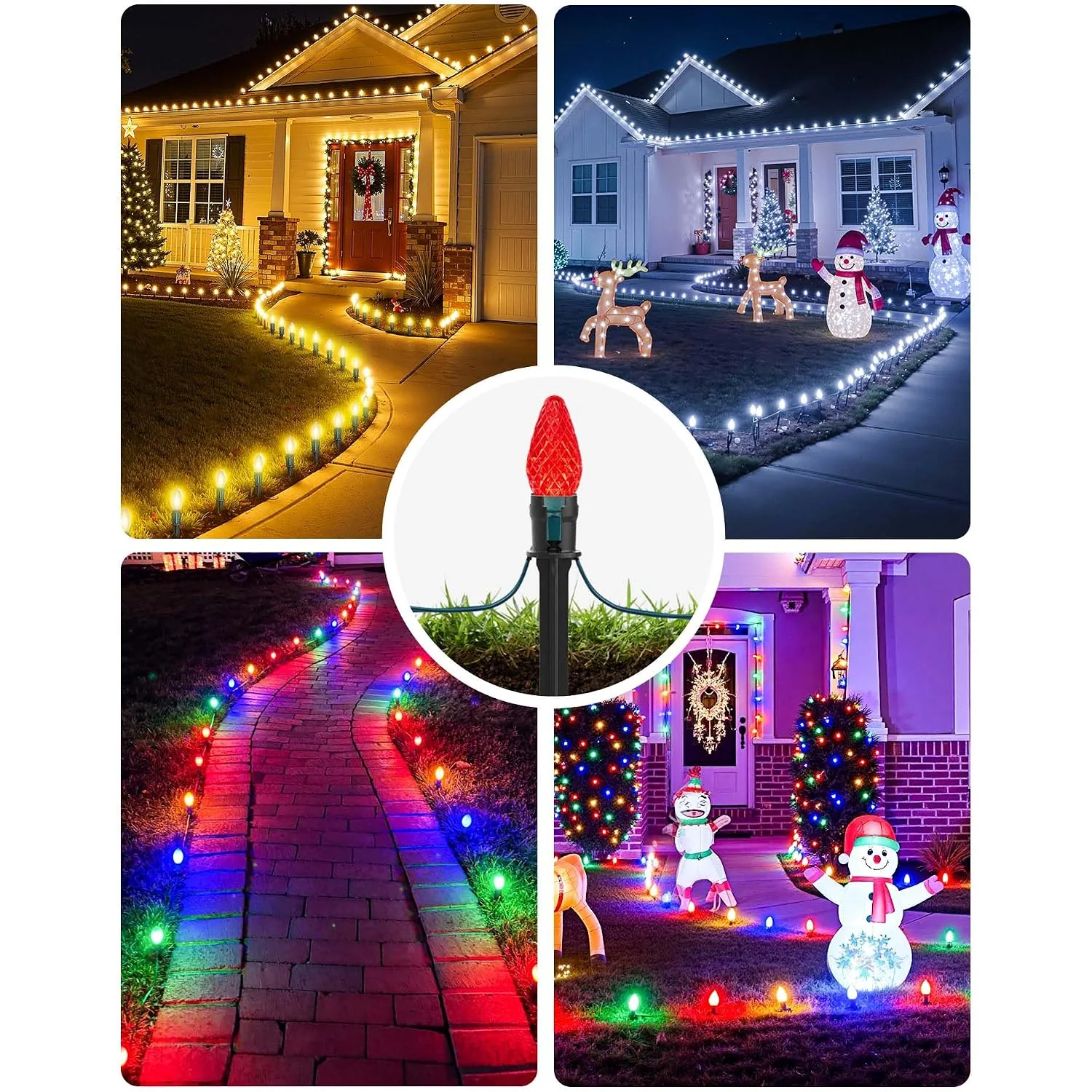 Minetom 100-Pack 5.5 Inch Christmas Light Yard Stakes for C7 C9 Christmas Lights, photo 3