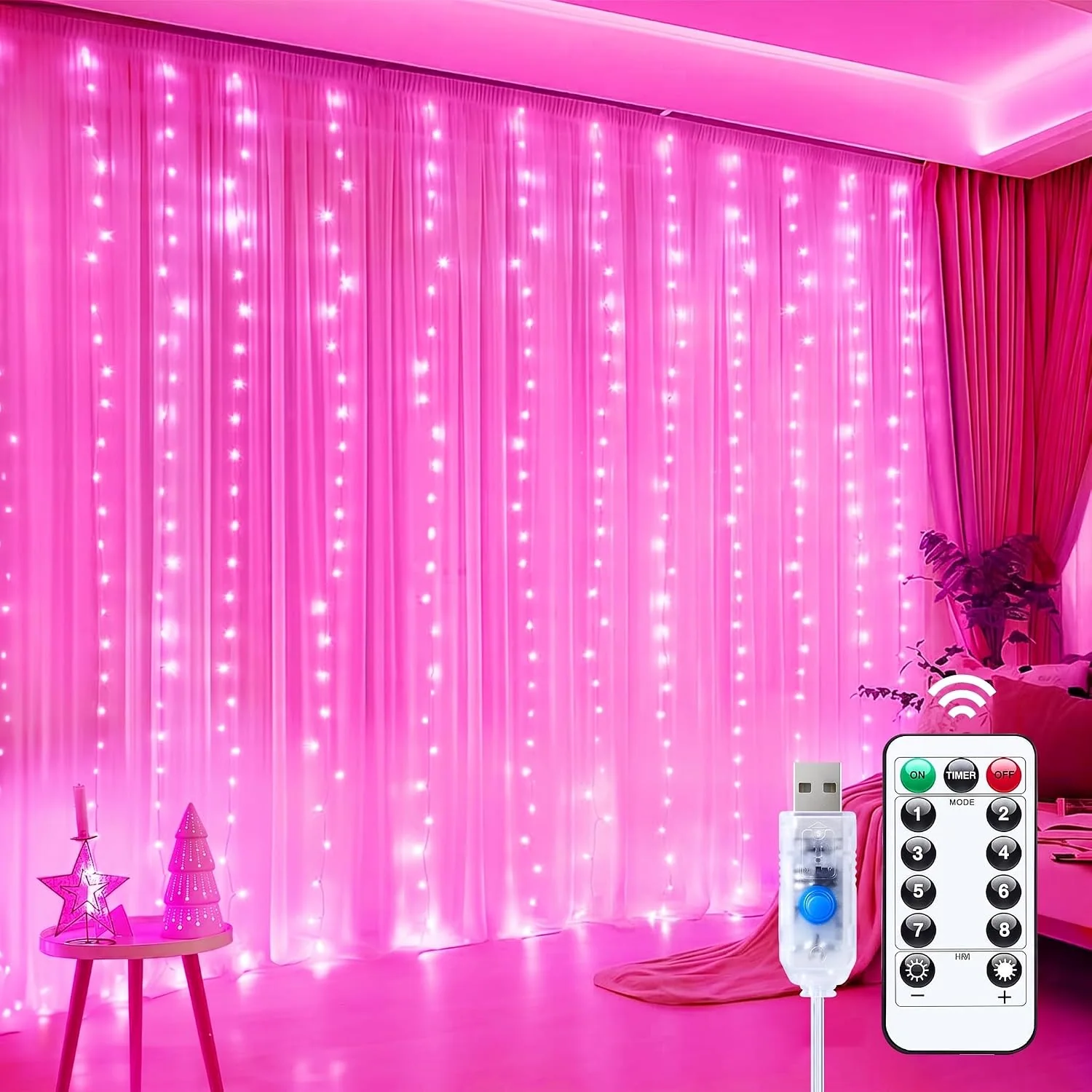 Minetom Curtain Lights, Pink, 1 Pack, photo 6