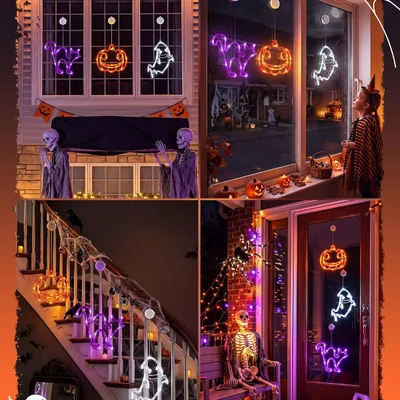 Minetom 3 Pack Halloween Windows Lights, thumbnail 3