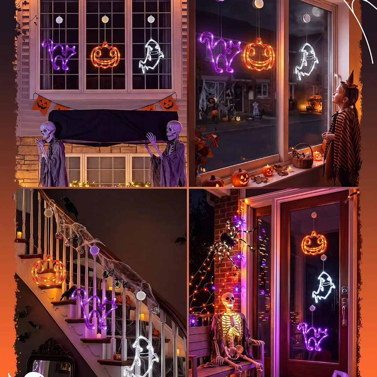 Minetom 3 Pack Halloween Windows Lights, photo 3