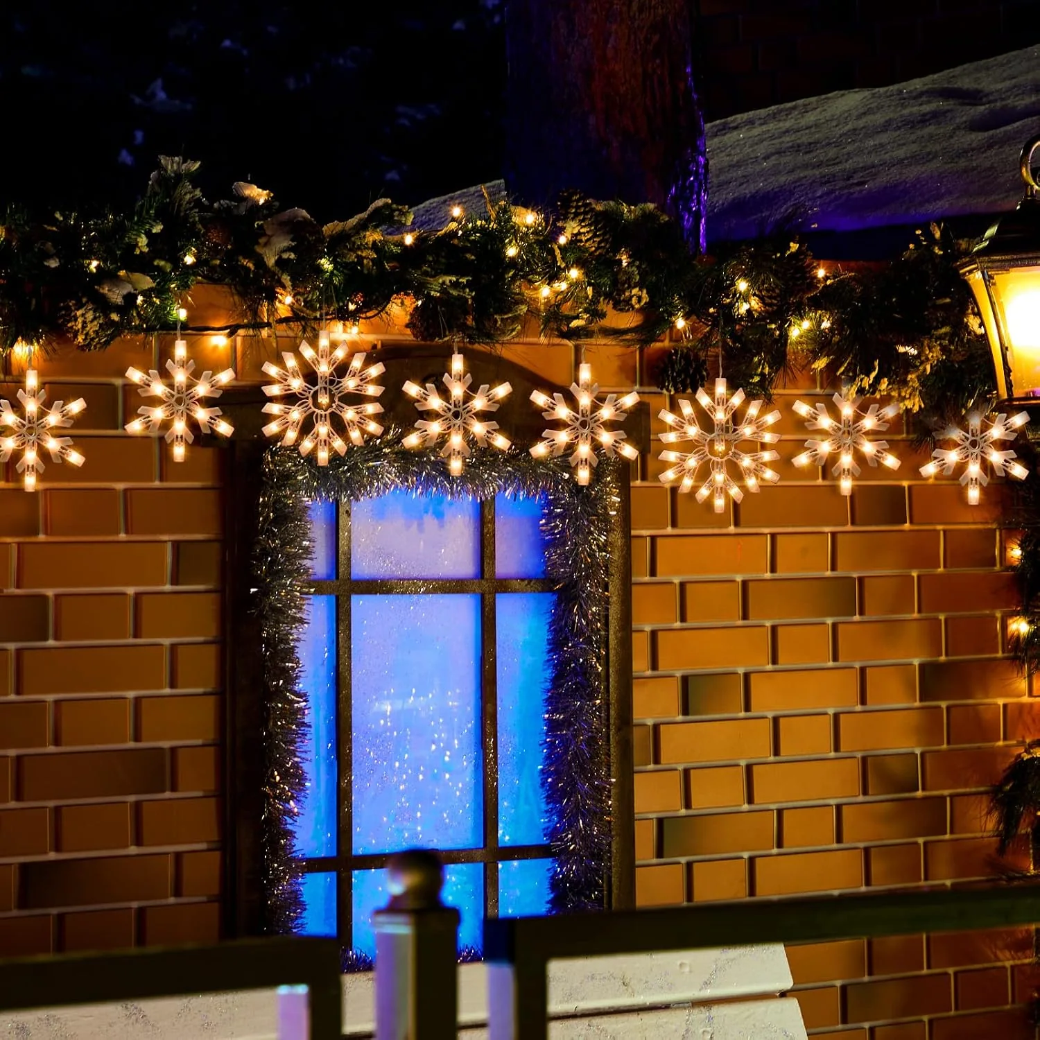 Minetom Christmas Snowflake Icicle String Lights with 6 Drops, photo 3