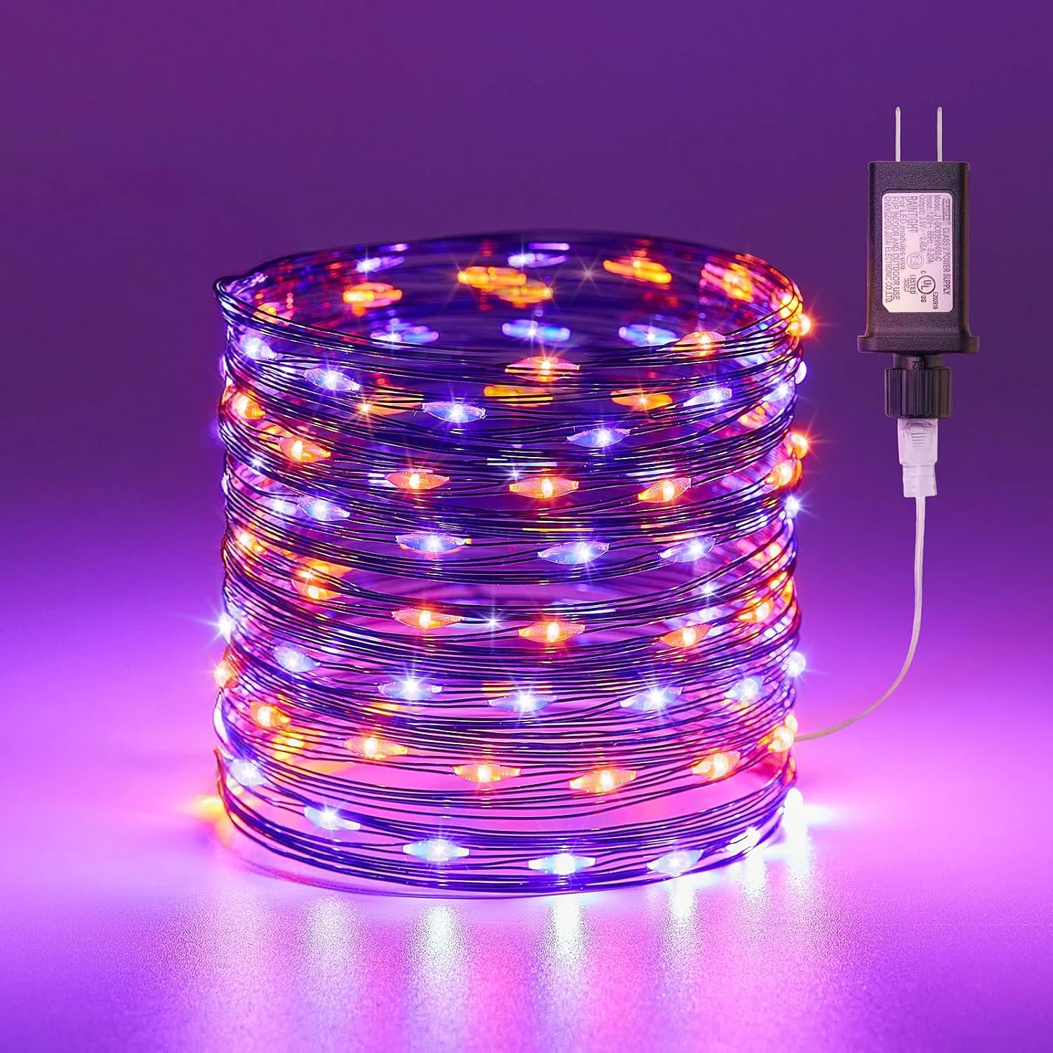 Minetom Fairy Lights Plug, Orange&Purple, 100 LEDs, photo 10