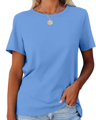 Minetom Women's T Shirts Short Sleeve Tops Casual Summer Tees B-Black, thumbnail 6