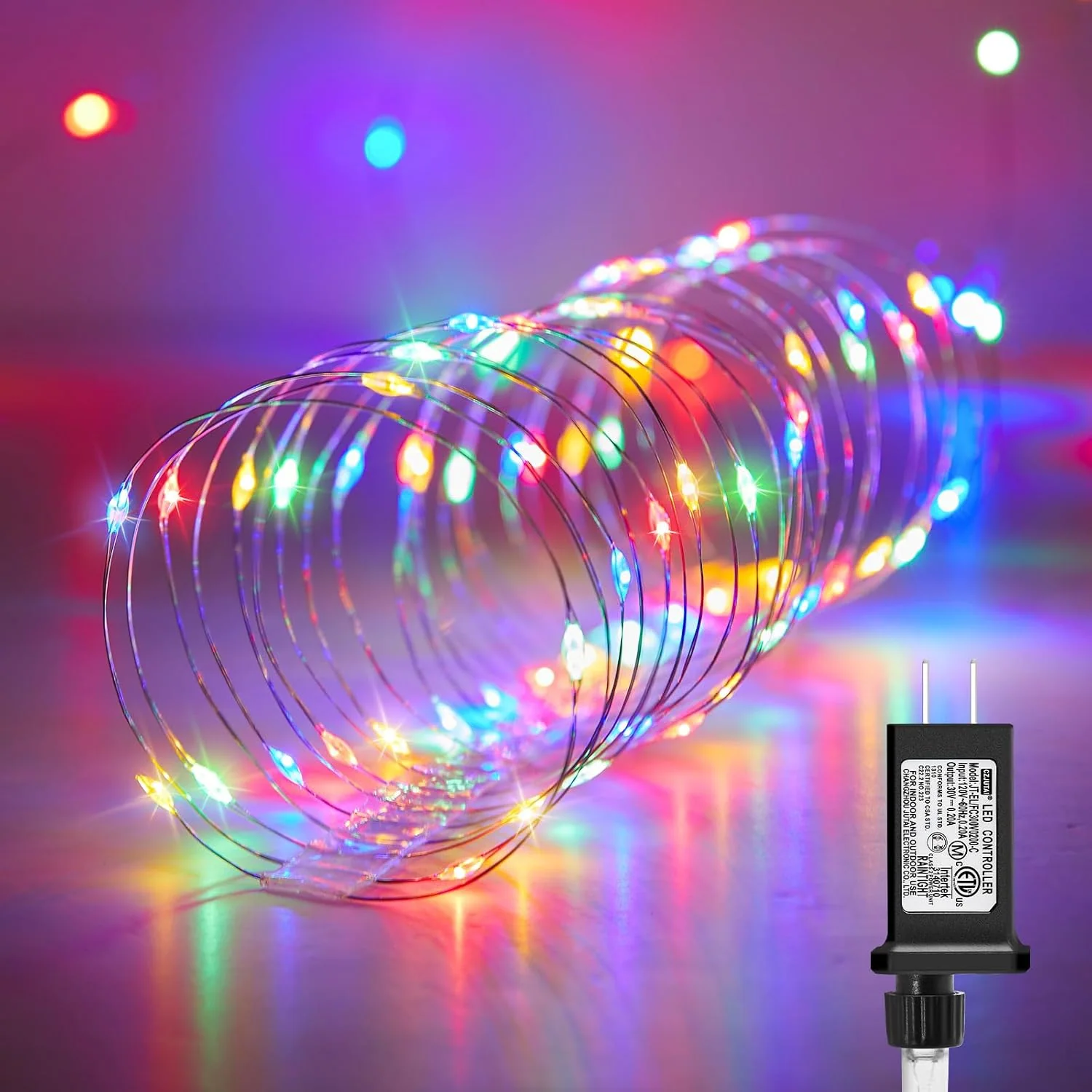 Minetom Fairy Lights Plug, Multicolor, 100 LEDs - 2Pack, photo 1