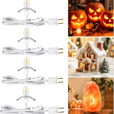 Minetom Christmas Village Lights Accessory Cord with LED Bulb, thumbnail 5