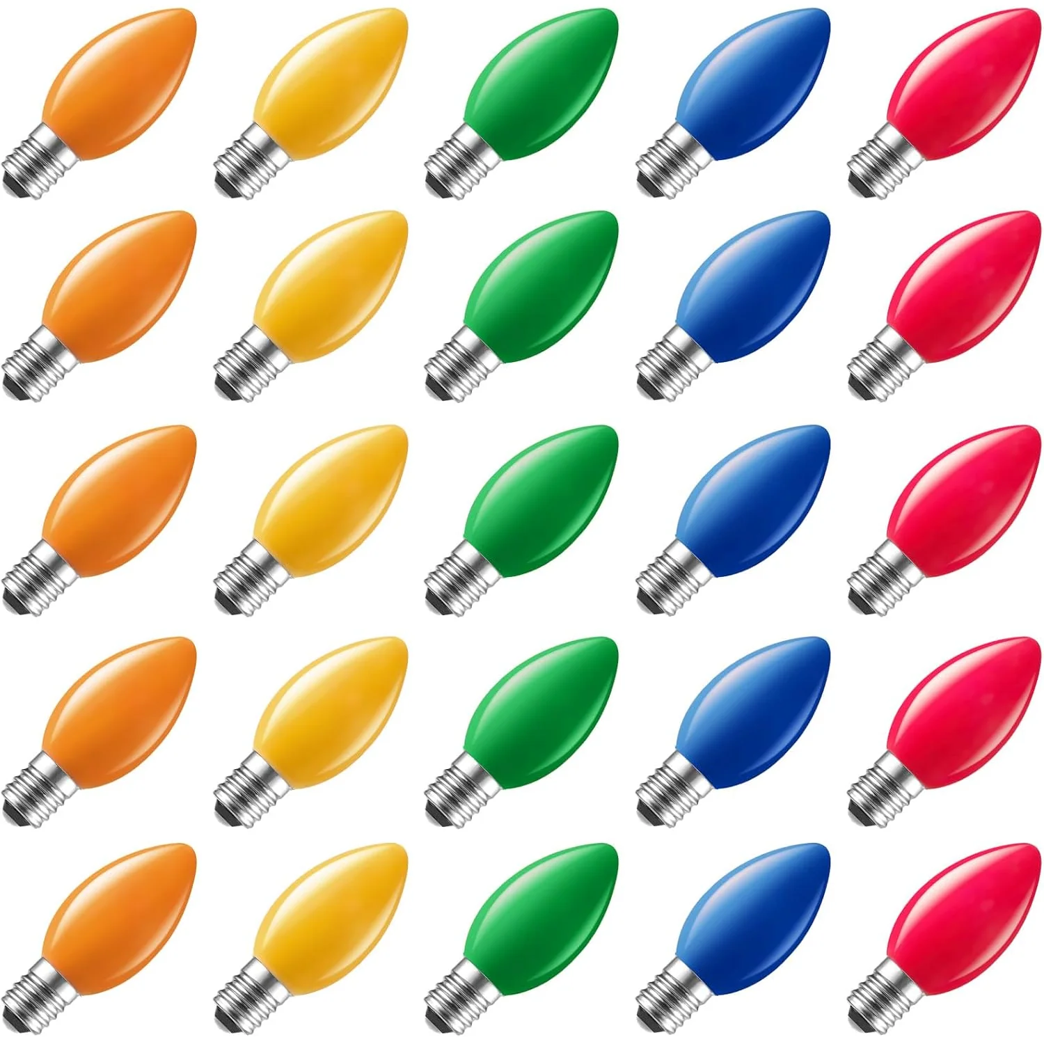 Minetom C7 LED Christmas Light Bulb, Multicolored, 25 Count(Pack of 1), photo 6
