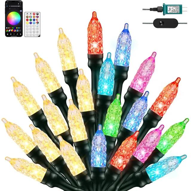 Minetom RGB Color Changing Smart LED Christmas String Lights 100 Count 33Ft