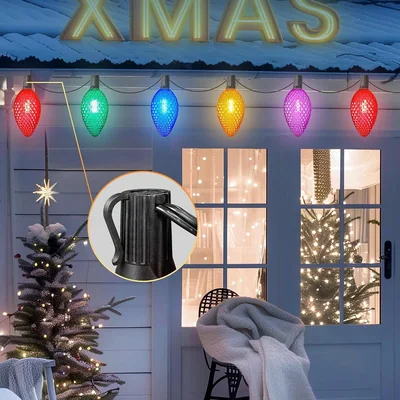 Minetom 2 Pack Solar Double C9 Strawberry Christmas Pathway Lights Outdoor, thumbnail 2