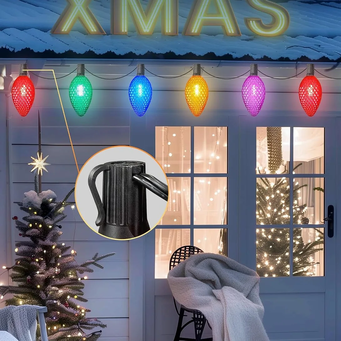 Minetom 2 Pack Solar Double C9 Strawberry Christmas Pathway Lights Outdoor, photo 2