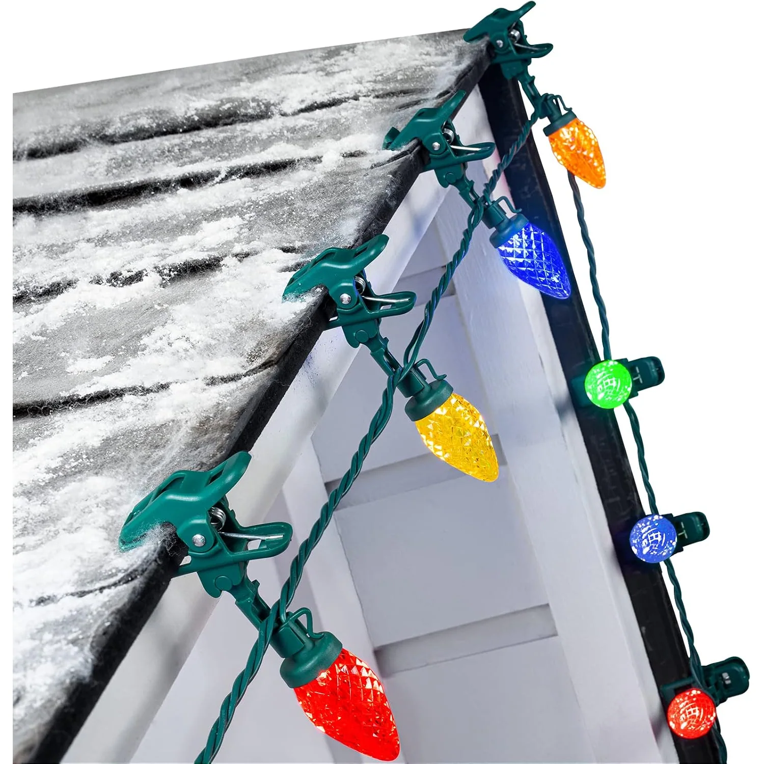 Minetom Christmas Lights Outdoor, 68FT 100 LED C9 String Lights with Spring, Multicolor, 68Ft, photo 7