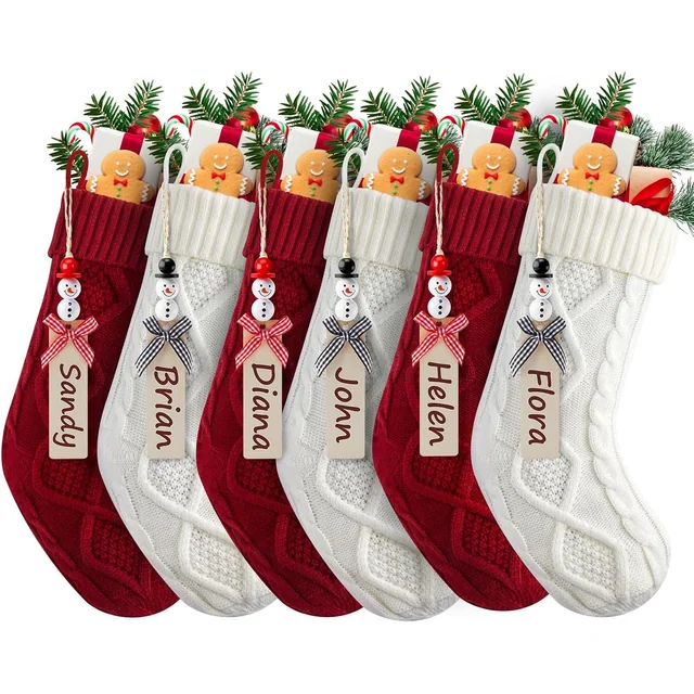 Minetom Personalized Christmas Stockings, 18 Inches Hanging Stockings with DIY