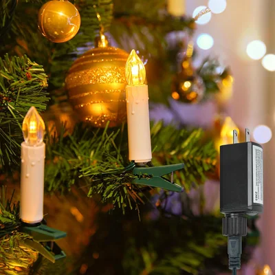 Minetom 48ft 50 LED Connectable Flameless Candle Lights for Christmas Tree, thumbnail 5