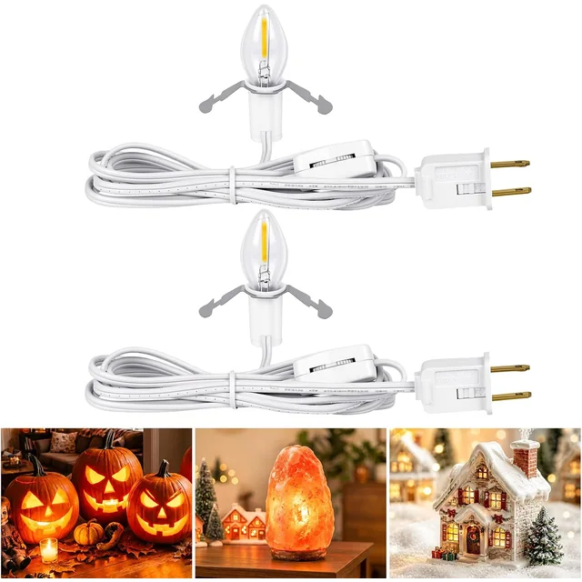 Minetom 6 FT LED Accessory Cord for Christmas Village Lights