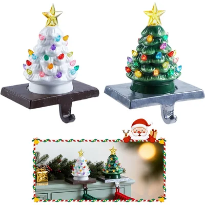 Minetom Ceramic Christmas Stocking Holders with LED, thumbnail 1