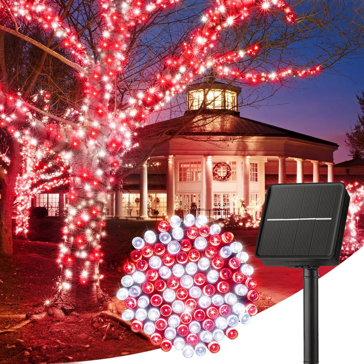 Minetom Solar Halloween Lights Outdoor, Red and White, 40 FT 1Pack, photo 17