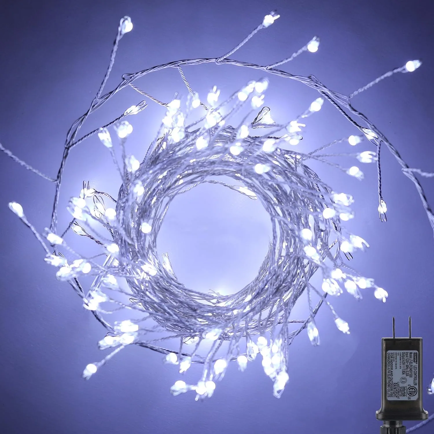 Minetom Halloween Fairy Lights Plug, Pure White, 200LEDs, photo 5